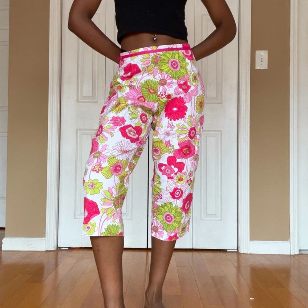 Briggs New York Floral Print Capri Pants | Size 12P